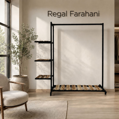 رگال لباس طبقاتی مدرن (مدل کنار گلدونی) - رنگ مشکی سنبادهای130*150